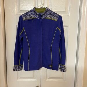 Icelandic Designs Wool Swedish Design Purple Zip Up Sweater